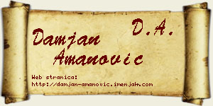 Damjan Amanović vizit kartica